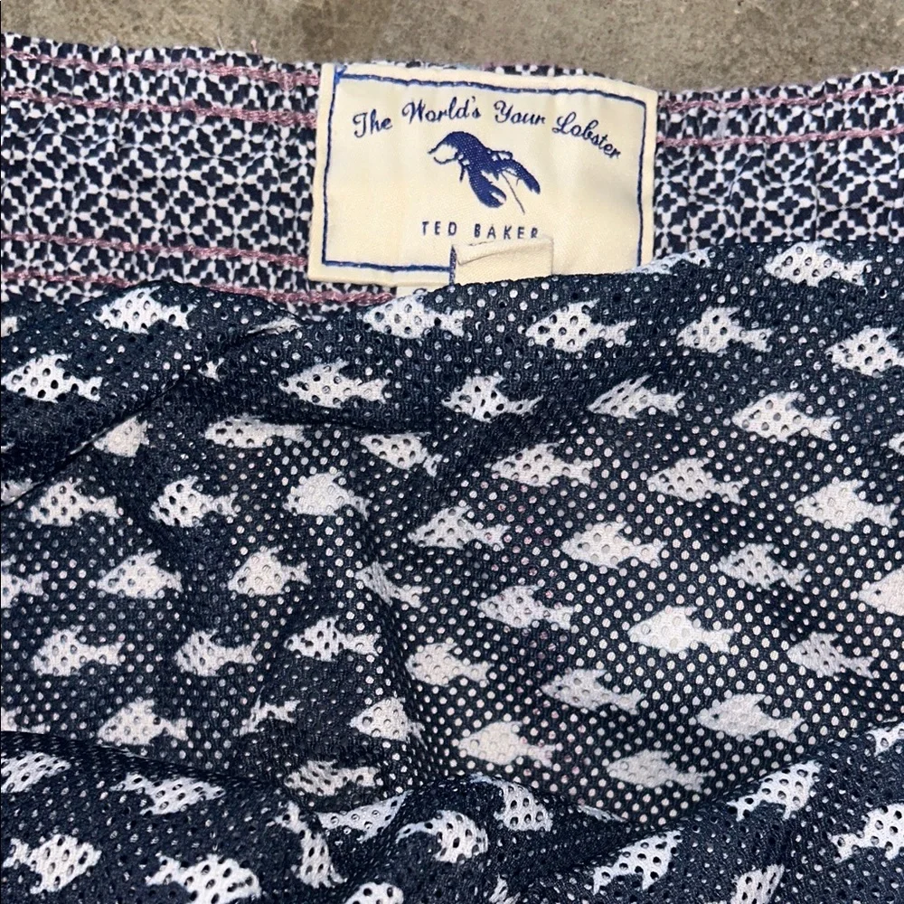 Ted Baker‎ London Pink Tropical Tiger Swim Trunks Men’s Size 3 Med Lobster Logo